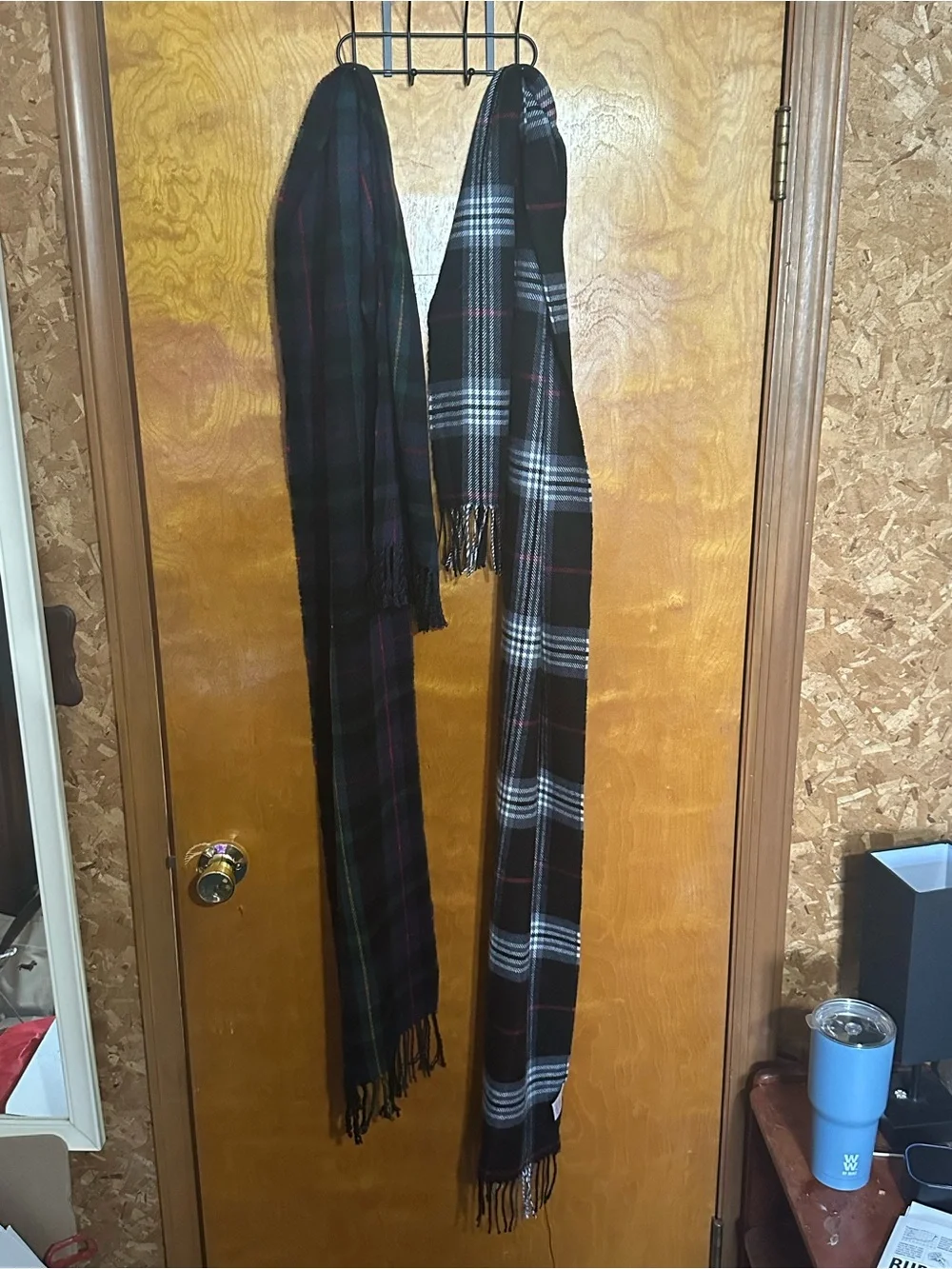 Two Black Plaid Men’s Scarves - Classic Winter Accessories
